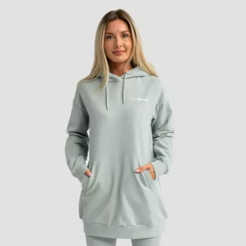   GymBeam Limitless Longline női kapucnis pulóver eukaliptusz