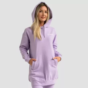 GymBeam Limitless Longline női kapucnis pulóver levendula