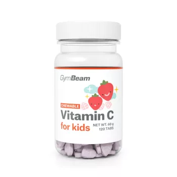   GymBeam C-vitamin rágótabletta gyerekeknek eper 120 rágótabletta