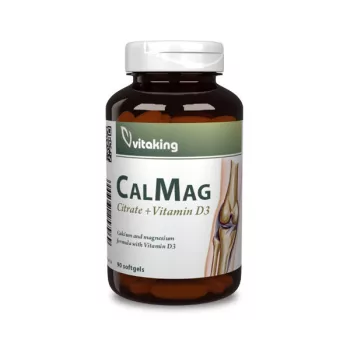 Vitaking Kalcium+Magnézium citrát + D3 90 gélkapszula