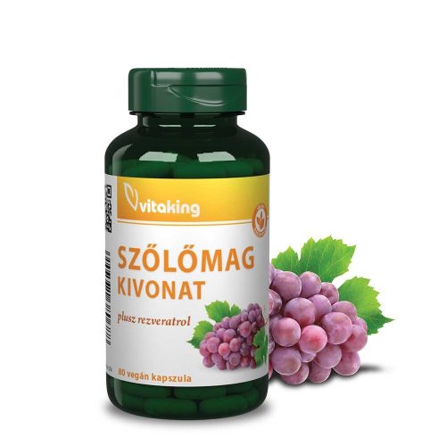 Vitaking Szőlőmag kivonat + Rezveratrol 80 kapszula